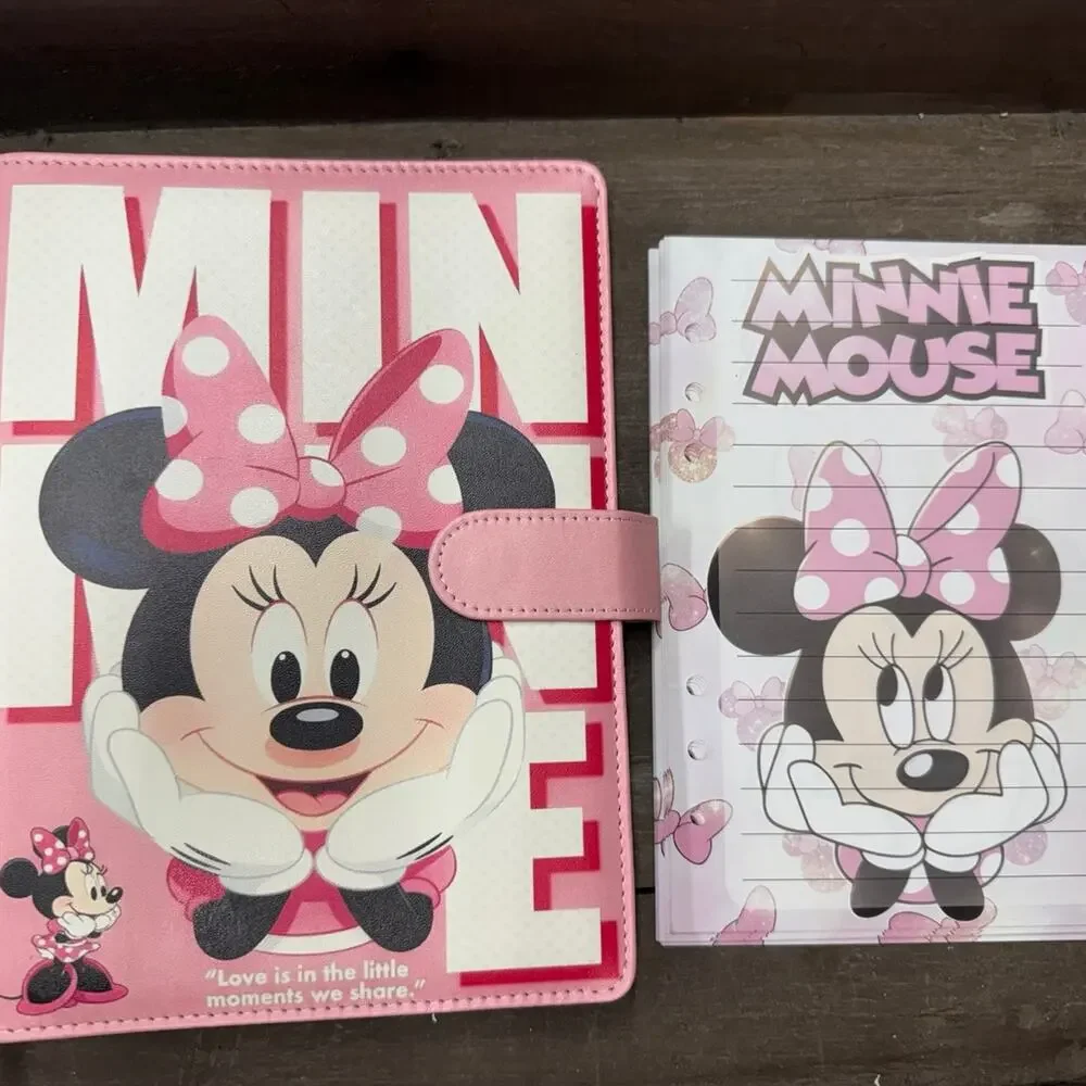 Minnie Mouse A5 Binder with matching printed paper